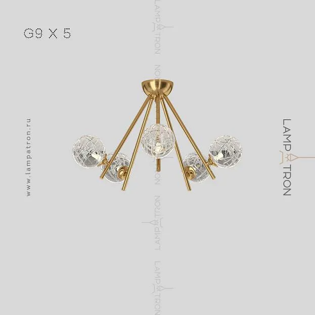 Потолочная люстра INGELA CH 5 ламп. Цвет Латунь Lampatron ingela-ch-5-brass 5414-13895 Потолочная люстра INGELA CH 5 ламп. Цвет Латунь Lampatron ingela-ch-5-brass 5414-13895