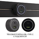 Трековая розетка, 3.1A 250V Arte Milano 399732TS/USB-Type-C Black Am