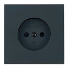 Розетка 1-местная с защитной шторкой (механизм), б/з, 250В, 16А, RST16-3109-05, черный бархат Stekker 50453 Мия