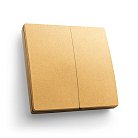 Выключатель беспроводной FERON 41726 TM82, 230V, 500W, двухклавишный, золото