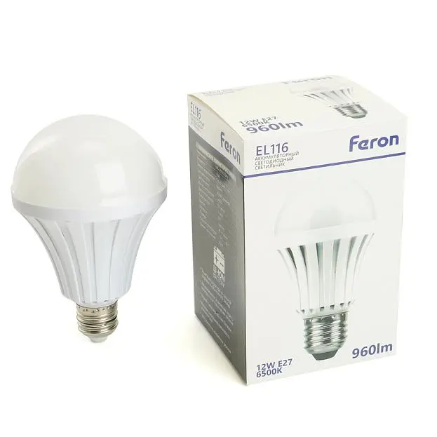 Светильник аккумуляторный, 12W Е27 Feron 48980 EL116