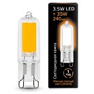 Лампа Gauss 107809103 G9 3.5W 3000K колба прозрачная