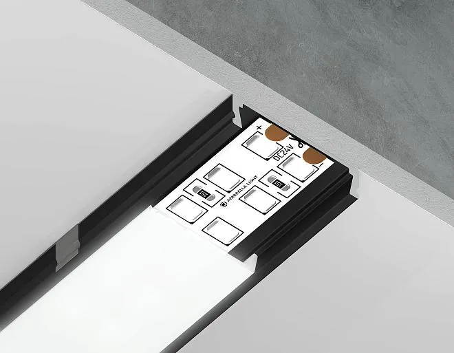 Алюминиевый профиль накладной 2м Ambrella light GP1800BK Alum Profile