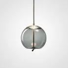 Подвесной светильник WICK Модель A. Цвет плафона дымчато-серый. Цвет металла латунь. Lampatron 1849-1878