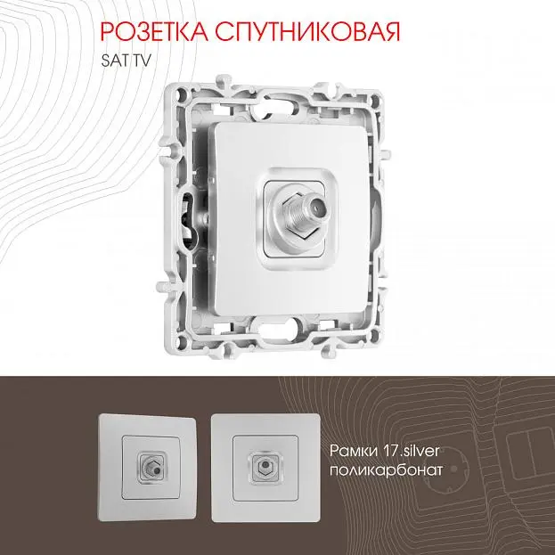 Розетка спутниковая, SAT TV Arte Milano 217.42-1.silver am