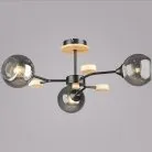 Потолочная люстра Reluce 06780-0.3-03 BK+WOOD