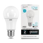 Лампа светодиодная Gauss 23222 E27 12W 4100K матовая Elementary A60