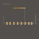 Реечный, рядный светильник BLASIUS LONG 8 ламп. Цвет Латунь Lampatron 6942-20959