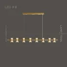 Реечный, рядный светильник BLASIUS LONG 8 ламп. Цвет Латунь Lampatron 6942-20959