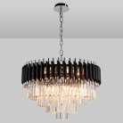 Подвесная люстра хрустальная Natali Kovaltseva DARIAN 76017/10C CHROME BLACK