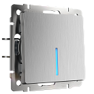 Выключатель одноклавишный с подсветкой werkel w1110109 встраиваемые механизмы серебряный рифленый a050902