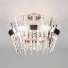 Потолочная люстра Eurosvet 10111/5 сатин-никель/прозрачный хрусталь Strotskis a047848 Steccato