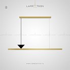Реечный, рядный светильник MIRELL Тип B. Размер M. Цвет Черный + Золото Lampatron 3731-9248