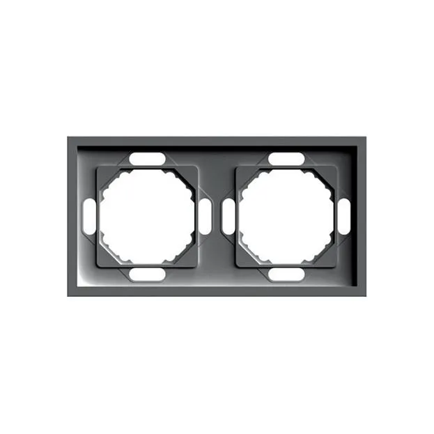 Рамка 2-местная, серия Эмили, антрацит, soft touch Stekker 49937 PFR00-5002-09 Рамка 2-местная, серия Эмили, антрацит, soft touch Stekker 49937 PFR00-5002-09