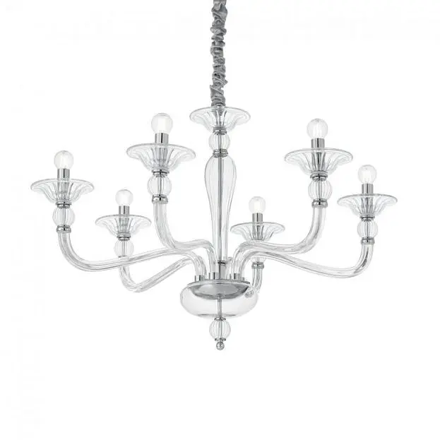 Подвесная люстра Ideal Lux 159959 DANIELI SP6 TRASPARENTE Подвесная люстра Ideal Lux 159959 DANIELI SP6 TRASPARENTE