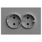 Розетка 2-местная  STEKKER 49960 RST16-5114-10