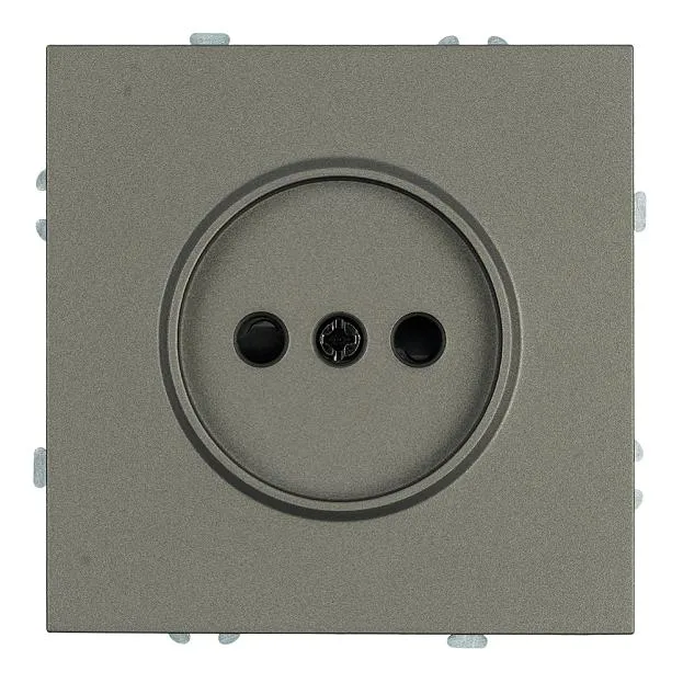 Розетка 1-местная с защитной шторкой (механизм), б/з, 250В, 16А, серия Эмили, антрацит, soft touch Stekker 49928 RST10-5109-09