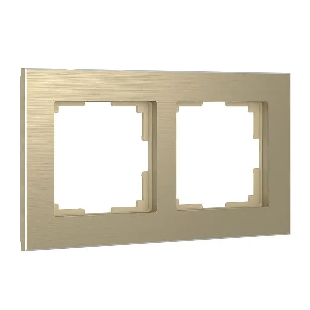 Рамка на 2 поста (шампань) Werkel W0021711 Aluminium a052313 Рамка на 2 поста (шампань) Werkel W0021711 Aluminium a052313