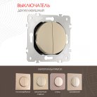 Выключатель двухклавишный, 10AX 250V Arte Milano 202.30-2.shampan am