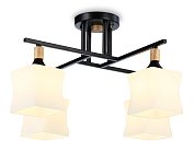 Подвесная люстра черный/белый матовый E27/4 max 40W D495*280 Ambrella light TR9497/4 BK/FR