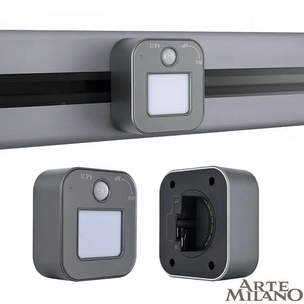 Трековый светильник с датчиком движения, 3W 250V Arte Milano 380022TLS/LWS Grey Am Трековый светильник с датчиком движения, 3W 250V Arte Milano 380022TLS/LWS Grey Am