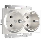 Розетка двойная Werkel W1172013 (перламутровый рифленый) a051175