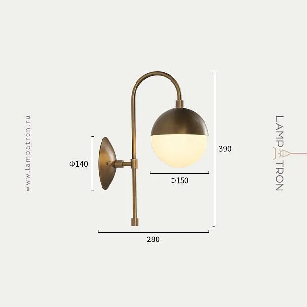 Бра BALL WALL Цвет бронза Lampatron ballwall-bronze 652-25648 Бра BALL WALL Цвет бронза Lampatron ballwall-bronze 652-25648