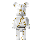 Статуэтка BEARBRICK белый с золотым LeDron 50E grey