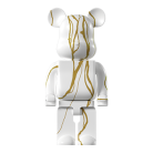 Статуэтка BEARBRICK белый с золотым LeDron 50E grey