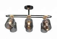 Потолочная люстра Imex MD.5712-6-S-BK+WOOD
