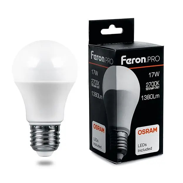 Лампа светодиодная Feron 38038 LB-1017 Шар E27 17W 2700K Лампа светодиодная Feron 38038 LB-1017 Шар E27 17W 2700K