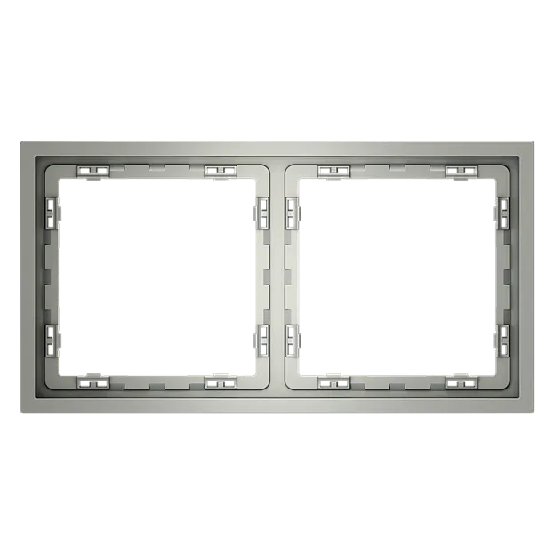 Рамка пластиковая Voltum VLS100205 S70 на 2 поста, (сталь) Рамка пластиковая Voltum VLS100205 S70 на 2 поста, (сталь)