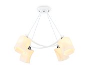 Подвесная люстра белый/хром/белый матовый E27/4 max 40W 640*640*410 Ambrella light TR303156/4 WH/CH/FR
