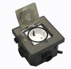 Лючок 2 мод. (1 мод. 45х45 мм.), никель, IP44, (с уст. набором) Donel DFB2MRN DFB