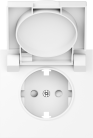 Накладка для розетки Schuko с заземлением, с крышкой, 16A 250 В~, глянцевый белый, Donel DS45403 S08