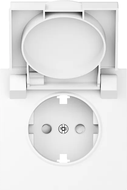 Накладка для розетки Schuko с заземлением, с крышкой, 16A 250 В~, глянцевый белый, Donel DS45403 S08 Накладка для розетки Schuko с заземлением, с крышкой, 16A 250 В~, глянцевый белый, Donel DS45403 S08