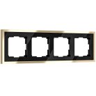 Рамка на 4 поста Werkel W0042852 Baguette (черный/латунь) a062784