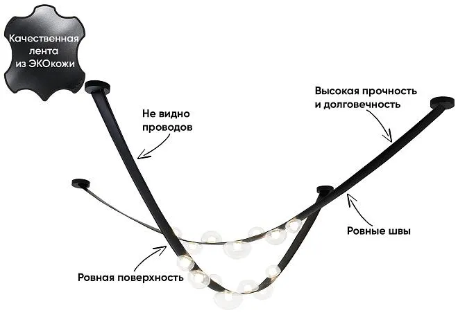 Подвесной светильник Crystal Lux Bosque SP7 L3000 Black/Transparent