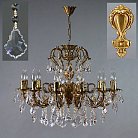 Подвесная люстра Ambiente 8888/12 AB Leaf crystal