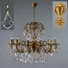 Подвесная люстра Ambiente 8888/12 AB Leaf crystal