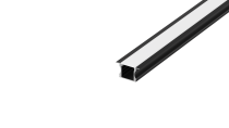 Встраиваемый алюминиевый профиль, 24х14,2х2000мм. В комплекте матовый экран, 4 торцевые заглушки, 4 крепежа, черный Donel DN18M2414B2Set DN18