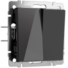 Выключатель двухклавишный (черный акрил) Werkel W1120048 a064037