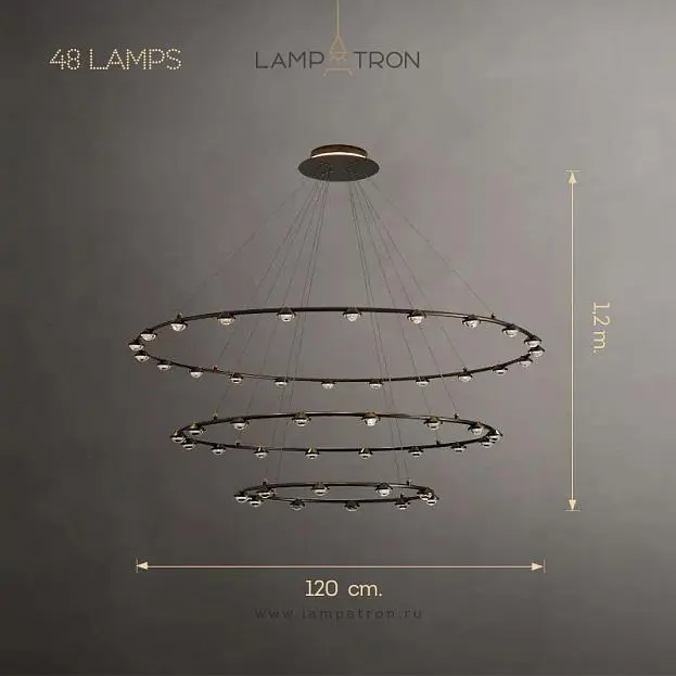Кольцевые люстры и светильники TORRES RING 48 ламп (3 кольца) Lampatron 8273-22552 Кольцевые люстры и светильники TORRES RING 48 ламп (3 кольца) Lampatron 8273-22552