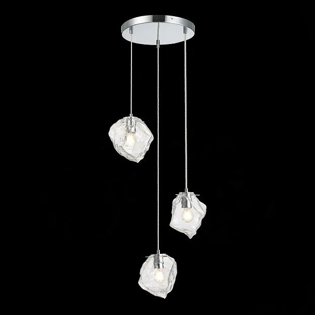 Светильник подвесной Хром/Прозрачный E14 3*40W ST Luce SL1175.103.03 Portici