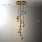 Готовая комбинация светильников NIKA COMBO 16 ламп. Диск. Цвет Латунь + Янтарь Lampatron 8112-22205