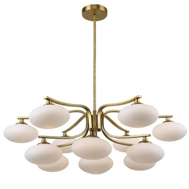 Люстра на штанге Oval Balls Mushrooms Chandelier 13 Brass ImperiumLoft 156311-22 40.2954-3