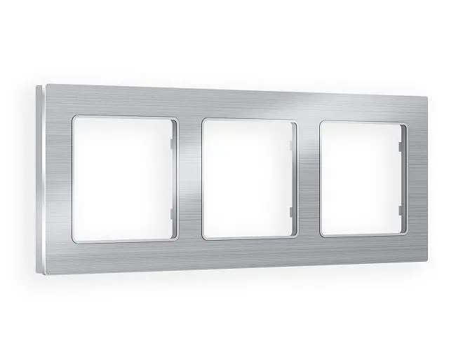 Рамка Platos (Серебро Металл шлифованный) 3-ая Ambrella Volt AF550103 ALFA Рамка Platos (Серебро Металл шлифованный) 3-ая Ambrella Volt AF550103 ALFA