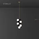 Подвесной светильник LATTE COSY 13 шаров (5 ламп). Цвет Черный Lampatron 8340-22751