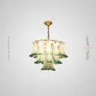 Люстра LOBBY 9 ламп. Прозрачный+Зеленый Lampatron lobby-green-9 8420-23094