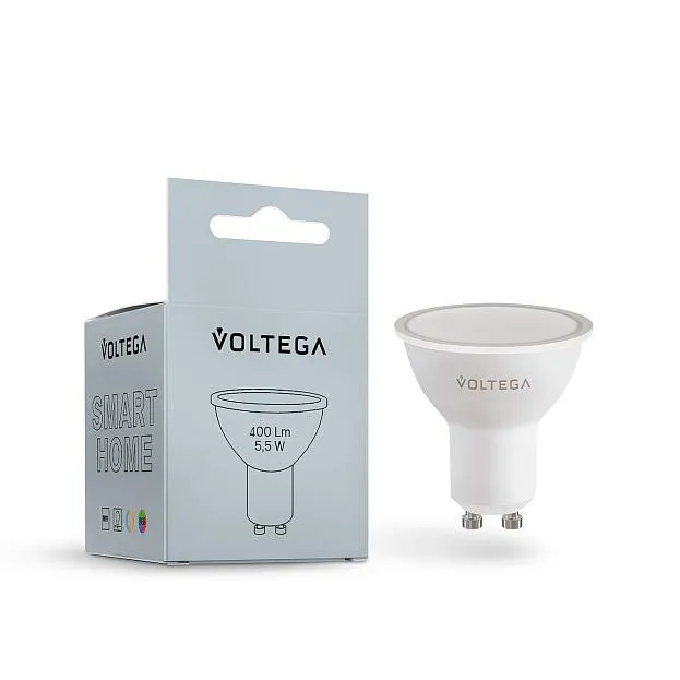 Светодиодная лампа Wi-Fi Voltega 2426 MR16 GU10 5,5W 2700K-6500K MIX-RGB DIM VG-MR16GU10RGB+cct-WIFI-5,5W